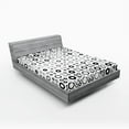 thumbnail image 1 of Ambesonne Geometric Fitted Sheet, Vortex Disc Shapes, Full Size, Black White, 1 of 3