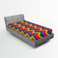 thumbnail image 1 of Ambesonne Geometric Fitted Sheet, Zig Zag Chevron Shape, Twin Size, Multicolor, 1 of 3