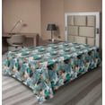thumbnail image 1 of Ambesonne Geometric Flat Bedding Sheet Soft Top Sheet, Abstract Rounds Swirls, Twin, Teal Camel Cadet Blue, 1 of 1