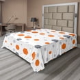 thumbnail image 1 of Ambesonne Geometric Flat Sheet, Abstract Hexagons Pattern, King Size, Orange Grey Pale Grey, 1 of 1