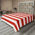 thumbnail image 1 of Ambesonne Geometric Flat Sheet, American Flag Design, Full Size, Vermilion White, 1 of 1
