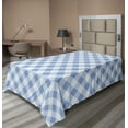 thumbnail image 1 of Ambesonne Geometric Flat Sheet, Checkered Rhombus, TwinXL Size, Slate Blue Pale Blue, 1 of 1