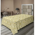 thumbnail image 1 of Ambesonne Geometric Flat Sheet, Convex and Concave, TwinXL Size, Earth Yellow and White, 1 of 1
