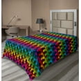 thumbnail image 1 of Ambesonne Geometric Flat Sheet, Digital Game Style, Twin Size, Multicolor, 1 of 1