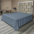 thumbnail image 1 of Ambesonne Geometric Flat Sheet, Doodle Triangle Print, King Size, Night Blue White, 1 of 1