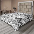 thumbnail image 1 of Ambesonne Geometric Flat Sheet, Grayscale Zig Zag Pattern, King Size, Grey and White, 1 of 1