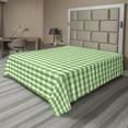 thumbnail image 1 of Ambesonne Geometric Flat Sheet, Green White Gingham, King Size, Green and White, 1 of 1