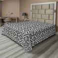 thumbnail image 1 of Ambesonne Geometric Flat Sheet, Lace Style Illustration, King Size, Charcoal Grey White, 1 of 1