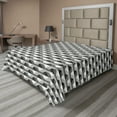 thumbnail image 1 of Ambesonne Geometric Flat Sheet, Minimalist Link Shape, Full Size, Grey Black White, 1 of 1