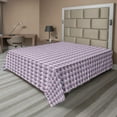 thumbnail image 1 of Ambesonne Geometric Flat Sheet, Ornamental Grid Pattern, King Size, Purplegrey Pink Bluegrey, 1 of 1