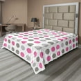 thumbnail image 1 of Ambesonne Geometric Flat Sheet, Polka Dots Motifs, California King, White Grey Pink, 1 of 1