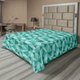 thumbnail image 1 of Ambesonne Geometric Flat Sheet, Poygonal Triangles Art, Full Size, Seafoam Teal, 1 of 1