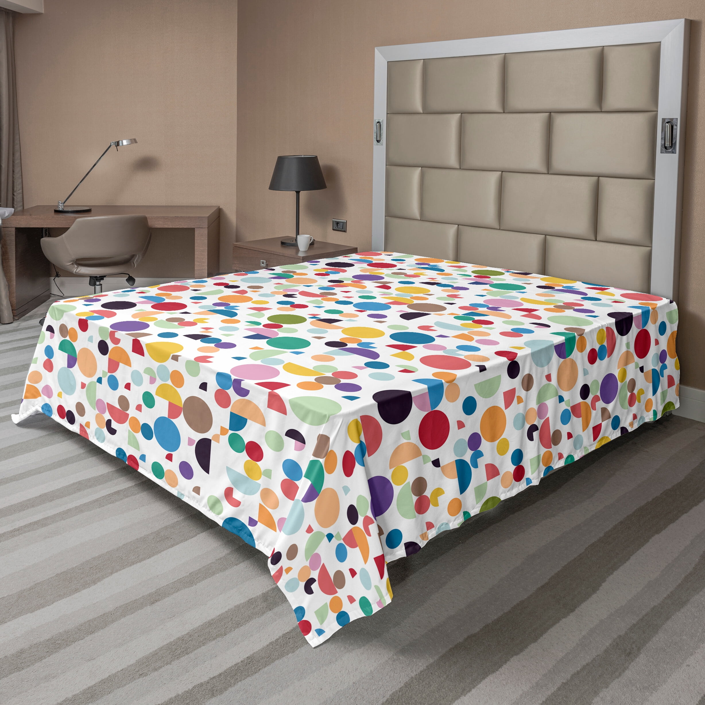 Full Size Blue and Green Animal Print Microfiber Flat Sheet