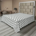 thumbnail image 1 of Ambesonne Geometric Flat Sheet, Simple Monochrome Forms, Queen Size, White Charcoal Grey, 1 of 1