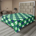 thumbnail image 1 of Ambesonne Geometric Flat Sheet, Squares in Argyle Pattern, Queen Size, Green White Violet Blue, 1 of 1