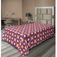 thumbnail image 1 of Ambesonne Geometric Flat Sheet, Stars with Zigzag Lines, Twin Size, Blue Violet Blue Violet, 1 of 1