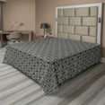 thumbnail image 1 of Ambesonne Geometric Flat Sheet, Striped Cubes Dimension, Queen Size, Seal Brown and Eggshell, 1 of 1