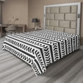 thumbnail image 1 of Ambesonne Geometric Flat Sheet, Stripes Arrow Shapes, King Size, Charcoal Grey and White, 1 of 1