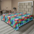 thumbnail image 1 of Ambesonne Geometric Flat Sheet, Triangles, Full Size, Multicolor, 1 of 1