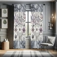 thumbnail image 1 of Ambesonne Geometric Floral Curtains 2 Panel Set, Futurist Flowers, Pair of - 28" x 63", Ceil Blue Laurel Green, 1 of 4