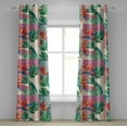 thumbnail image 1 of Ambesonne Geometric Floral Grommet Curtain, Exotic Monstera, 50"x96", Jade Green Pink Cream, 1 of 1