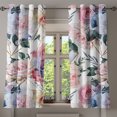 thumbnail image 1 of Ambesonne Geometric Floral Grommet Curtain, Roses Blossoming, 50"x63", Pale Pink and Hunter Green, 1 of 1