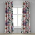 thumbnail image 1 of Ambesonne Geometric Floral Grommet Curtain, Roses Blossoming, 50"x72", Pale Pink and Hunter Green, 1 of 1