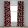 thumbnail image 1 of Ambesonne Geometric Flower Grommet Curtain, Dot Style Leaves, 50"x72", Maroon Pale Maroon White, 1 of 1