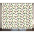 thumbnail image 1 of Ambesonne Geometric Forest Curtains 2 Panel Set, Triangle Trees, 108" x 63", Multicolor, 1 of 3