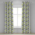 thumbnail image 1 of Ambesonne Geometric Grommet Curtain, Abstract Paisley, 50" x 108", Yellow Green Grey White, 1 of 6