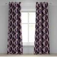 thumbnail image 1 of Ambesonne Geometric Grommet Curtain, Abstract Style Triangles, 50" x 120", Dark Purple Lilac, 1 of 6