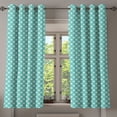thumbnail image 1 of Ambesonne Geometric Grommet Curtain, Aqua Checked Tile, 50" x 63", Turquoise Ivory, 1 of 6