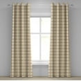 thumbnail image 1 of Ambesonne Geometric Grommet Curtain, Checkered Shabby Old, 50" x 96", Orange White Cadet Blue, 1 of 6