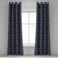 thumbnail image 1 of Ambesonne Geometric Grommet Curtain, Fan Pattern, 50" x 72", Dark Blue Cream, 1 of 6
