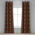 thumbnail image 1 of Ambesonne Geometric Grommet Curtain, Funky Vortex Lines, 50" x 108", Lime Green Dark Brown, 1 of 6