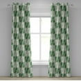 thumbnail image 1 of Ambesonne Geometric Grommet Curtain, Grunge Whimsical Pattern, 50"x96", Fern Green Khaki and White, 1 of 1