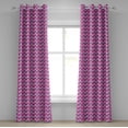thumbnail image 1 of Ambesonne Geometric Grommet Curtain, Hand Drawn Triangles, 50" x 72", Purple and Pink, 1 of 6