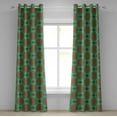 thumbnail image 1 of Ambesonne Geometric Grommet Curtain, Mandala, 50" x 108", Green Red Yellow, 1 of 6