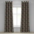 thumbnail image 1 of Ambesonne Geometric Grommet Curtain, Modern Hexagon Design, 50" x 72", Turquoise Salmon, 1 of 6