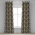 thumbnail image 1 of Ambesonne Geometric Grommet Curtain, Modern Hexagon Stripe Art, 50"x108", White and Earth Yellow, 1 of 5