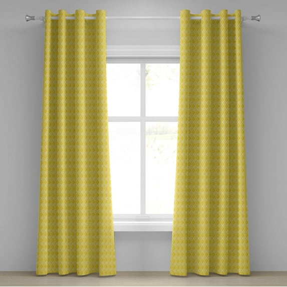 Ambesonne Geometric Grommet Curtain, Moroccan Ombre Color, 50" x 96", Merigold Yellow