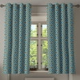 thumbnail image 1 of Ambesonne Geometric Grommet Curtain, Nested Square Pattern, 50" x 54", Brown and Sky Blue, 1 of 6