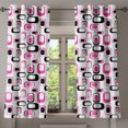 thumbnail image 1 of Ambesonne Geometric Grommet Curtain, Old Fashioned Style, 50" x 63", Pink White Black, 1 of 6