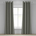 thumbnail image 1 of Ambesonne Geometric Grommet Curtain, Oval Shapes Stripes, 50" x 120", Beige and Taupe, 1 of 6