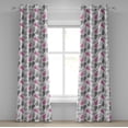 thumbnail image 1 of Ambesonne Geometric Grommet Curtain, Persian Teardrop, 50" x 108", Pink Grey White, 1 of 6