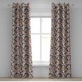 thumbnail image 1 of Ambesonne Geometric Grommet Curtain, Polygonal Modern Art, 50" x 108", Orange Black White, 1 of 6