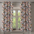 thumbnail image 1 of Ambesonne Geometric Grommet Curtain, Polygonal Modern Art, 50" x 54", Orange Black White, 1 of 6