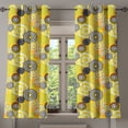 thumbnail image 1 of Ambesonne Geometric Grommet Curtain, Psychedelic Rings, 50" x 63", Mustard, 1 of 6