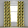 thumbnail image 1 of Ambesonne Geometric Grommet Curtain, Psychedelic Rings, 50" x 84", Mustard, 1 of 6