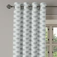 thumbnail image 1 of Ambesonne Geometric Grommet Curtain Single Panel, Japanese Fan Pattern, 50"x60", Grey Beige, 1 of 5